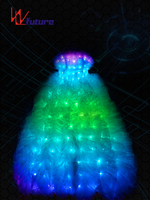 Robe LED à longue traîne, robe LED à pixels, robe de mariée LED, longue jupe LED, robe de soirée LED, vêtements de scène, robes pour filles