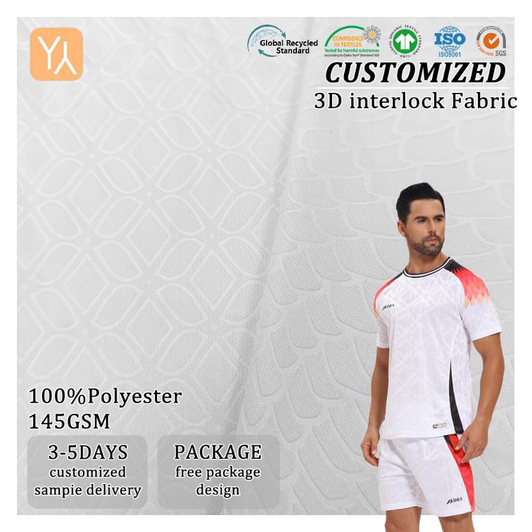 Breathable Anti-static 3D Interlock Tricot Sublimation Fabric 145GSM 160CM for Girls Team Jersey Blanks