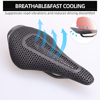 Selle de vélo imprimée en 3D avec fibre de carbone intégrale - 145 mm 185 g 7*9 - Selle de vélo adaptative pour VTT, vélo de route et vélo de gravier