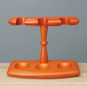 Wooden <b>Pipe</b> <b>Stand</b> 3 Position Roman Style Upright Solid Wood Tobacco <b>Pipe</b> Holder - Product Image 3