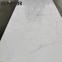 Panneaux PVC effet marbre brillant et imperméables Amer, feuilles PVC UV marbre, panneaux muraux 3D en PVC