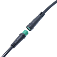 Mini M8-02 Connecteurs Électriques Étanche IP65 en Cuivre 2A 12V pour Vélo Électrique, Câble Adaptateur Mâle-Femelle 2 à 6 Broches Gjq