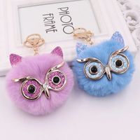 Promotion cadeau étudiants filles aimaient la main douce sensation poids léger couleurs pastel en gros mignon Animal hibou moelleux porte-clés