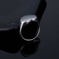 Edelstahl Solid Blank Finger Band Schmuck für DIY Anpassen LOGO Name Stempeln Flache Runde Siegel Gravierte Ring für Männer