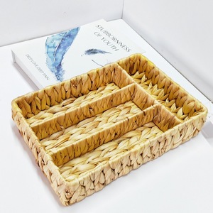 Rattan <b>Storage</b> <b>Basket</b> Rectangle Compartmentalized Eco Friendly Household Desktop Organizer Weaved <b>Basket</b> Frame RD235034 - Product Image 3