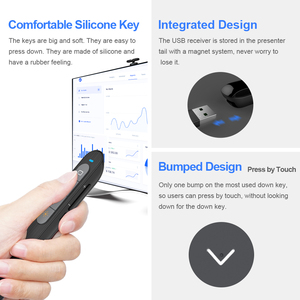 Зеленая перезаряжаемая лазерная указка, беспроводной Презентер с лазерной указкой, зеленая Презентация, пульт дистанционного управления PPT Clicker, лазерная указка - Product Image 4