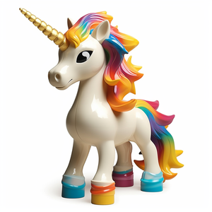 Benutzer definierte Spielzeuge Hobby Pferd Einhorn PVC Kunststoff Weiß Schaukel Kunststoff Pferd Spielzeug - Product Image 5
