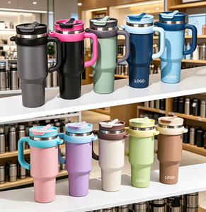 Vaso Térmico Extra Grande de 40 oz, Acero Inoxidable 304, con Asa Ergonómica, Correa de Transporte Extraíble, Pajita, Impresión de Color Personalizada - Product Image 1