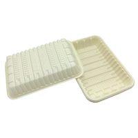 Bandeja de Comida Desechable CPLA, Ecológica, Rectangular, para Llevar, Platos Biodegradables para Frutas, Pescado y Carne