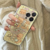 Funda Protectora para Teléfono con Estampado de Oso, Anti-Golpes y Anti-Caídas, de TPU, Directo de Fábrica, para iPhone 7 8 X XS XR 11 12 13 14 15 Pro Max