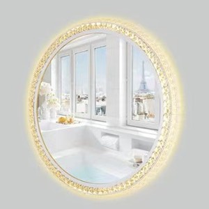 Miroir de maquillage lumineux LED <span class=keywords><strong>80CM</strong></span> avec éclairage nocturne, design moderne diamant, pour salle de bain et chambre, décoration intérieure, suspendu, dropshipping DDP - Product Image 1