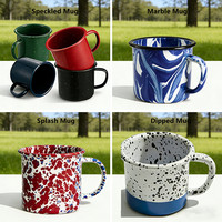 6/7/8/9/10/11/12/14cm Fabrieksgemaakte 8oz Koffiemok van metaal/staal met emaille en opdruk van aangepast logo, geschikt voor kamperen