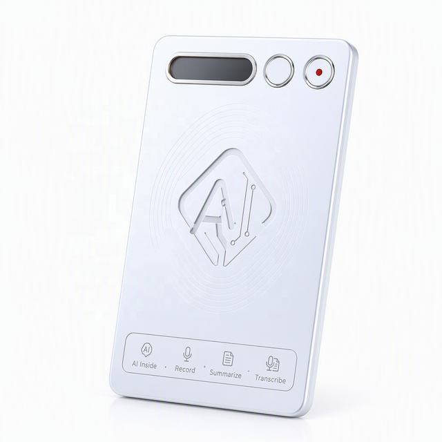 Fashion Ai Wearable Recorder Card Voice Recorder Mini Portable 64GB 32GB Small Size Dictaphone Voice Recorder Transcribe Summary