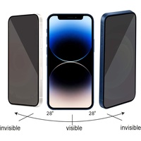 Protection d'écran en verre anti-poussière ESD à 28 degrés avec confidentialité pour iPhone 17 16 15 14 13 12 11 Pro Max Plus X Series