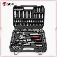 Kit de réparation domestique 108 pièces OEM en acier au carbone chromé robuste, comprenant marteau, tournevis, ruban à mesurer, boîte à outils portable et mallette rigide
