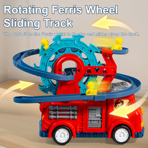 Coche de Juguete Eléctrico con Diseño de Camión de Bomberos de Pato, con Luces y Música, <span class=keywords><strong>para</strong></span> Niños, Hecho de Plástico Duradero de Alta Calidad, con <span class=keywords><strong>Pista</strong></span> Deslizante - Product Image 5