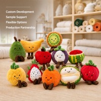 Jouet en peluche de fruit personnalisé créatif 3D ensemble de poupée de fruit de simulation de tomate de pomme peluches douces cadeau drôle de visage d'humeur d'enfant
