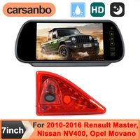 AHD 1080P 170 °   Caméra de recul pour feux stop de voiture pour Renault Master, Nissan NV400, Opel Movano 2010-2016 avec moniteur 7 pouces
