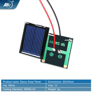 Mini-Solar panel 30*25mm poly kristallines Silizium mit 1V Spannung Epoxidharz Tropfen Kleber und Draht für kleine Anwendungen - Product Image 3