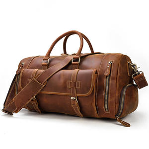 Sac de voyage Andong en cuir de vache véritable pour hommes, grande capacité, sac à bandoulière pour voyage et plein air, sacs à main Crazy Horse - Product Image 1