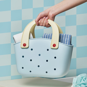 Simple Style Handheld <b>Plastic</b> Storage <b>Basket</b> Beach Hole Kitchen Dripping Washable Vegetable <b>Basket</b> for Bath Use - Product Image 2