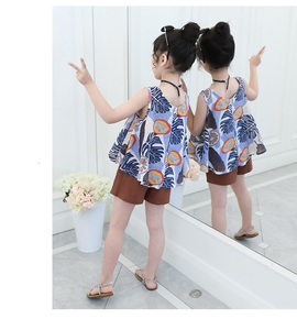 Vente flash : un ensemble deux pièces pour filles, style coréen, sans manches, imprimé sport, été, pour adolescentes, fabriqué en Chine - Product Image 2