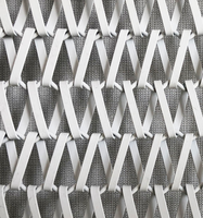 Rideau métallique décoratif en maille de fil d'acier inoxydable blanc de haute qualité, revêtu par poudrage, à maillons entrelacés, en bande plate enroulée