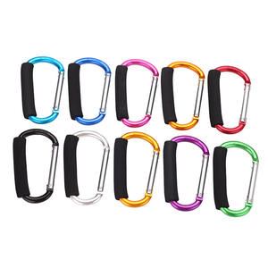 Mosquetón Tipo D de Aleación de Aluminio JH-DSK-HMST 14 #   Gancho para acampar al aire libre, hebilla de transporte multifuncional con agarre negro - Product Image 5