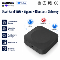 Passerelle SIXWGH Tuya Multi-mode ZigBee+BLE Hub sans fil, contrôle via l'application Smart Life, compatible avec la commande vocale Alexa