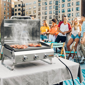 Tabletop <strong>3</strong> <strong>Burners</strong> Gas <strong>BBQ</strong> Grill Easily Cleaned Portable Stainless Steel - Product Image 6