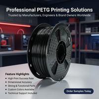 Filament d'impression 3D PETG en gros, 1,75 mm, sans enchevêtrement, bobine en plastique vierge haute résistance pour imprimante FDM, pièce d'ingénierie, noir