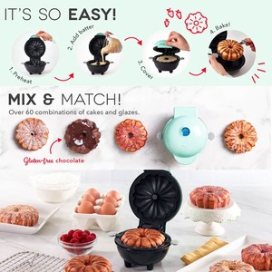 Machine à mini-gâteaux Bundt électrique personnalisable - Utilisation domestique, compatible 110V/220V, pour faire de jolis gâteaux à la citrouille et des beignets (5 couleurs) - Product Image 5