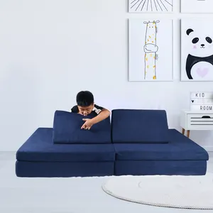 Hot Sell Children Play US-certipur Foam Configurable Play Couch Furniture Folding Modular Living Room Sofas Kids Play Couch