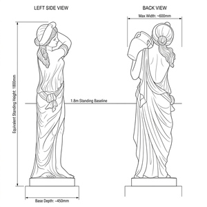 Statua a grandezza naturale della Dea Idronima <span class=keywords><strong>in</strong></span> marmo bianco, fontana scolpita a mano, scultura classica europea <span class=keywords><strong>in</strong></span> <span class=keywords><strong>pietra</strong></span>. - Product Image 6