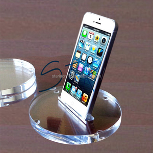 Soporte redondo de acrílico sólido para teléfonos móviles Soporte para teléfono móvil Soporte para pantalla para teléfono inteligente redondo transparente Fabricante - Product Image 2
