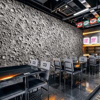 Papier peint mural 3D texturé surface lunaire personnalisé, style industriel moderne, imperméable pour cuisine et bar