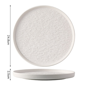 Plato de comida <span class=keywords><strong>occidental</strong></span> ecológico de estilo japonés, vajilla de cerámica blanca y <span class=keywords><strong>negra</strong></span> Simple, platos de restaurante duraderos de <span class=keywords><strong>roca</strong></span> creativa - Product Image 2