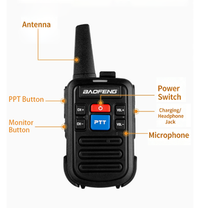 2PCS/SET Mini Walkie Talkie Analógico BF-C50, Transceptor de Radio PTT, Intercomunicador Portátil, Radio Bidireccional con Alcance de hasta 5KM en Áreas Abiertas - Product Image 5