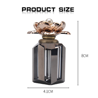Bouteilles de testeur de parfum de voiture de luxe 5ml bouteille de parfum d'huile de cristal antique bouteille de parfum vide couvercle de fleur en cristal naturel bouteille de parfum