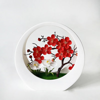 Nieuwe aanwinst: Kunstmatige Phalaenopsis & Wintersweet Bonsai met maanvormige pot, kunstbloem voor woonkamertafel, winkeldecoratie