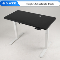 Bureau réglable en hauteur électrique avec pieds carrés 2BF3, bureau debout réglable pour ordinateur