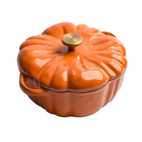 Marmite à soupe en fonte émaillée en forme de citrouille, multifonction, design de luxe léger, compatible induction, universelle