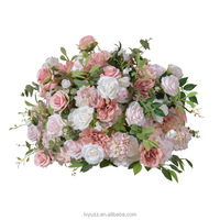 Fleurs artificielles de haute qualité, roses roses de forme ronde, centres de table pour mariage, décorations de table pour toiles de fond d'événements