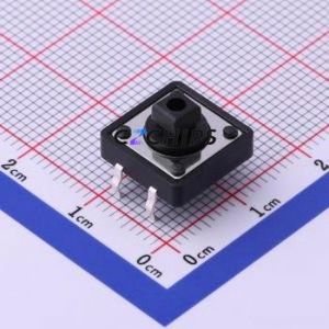 K2-1103DT-A4CW-04 Tactile Switch Through hole-4P,12x12mm Switch Single Pole Single Throw Rectangle Button 2.5N Through Hole - Product Image 1