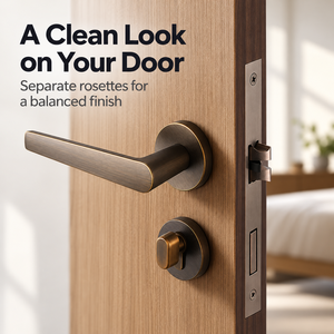 SSR Nordic Satin Brass Door Lever <b>Handles</b> <b>Copper</b> Interior Door <b>Handle</b> Simple Modern Door <b>Handle</b> With Lock for Interior - Product Image 6