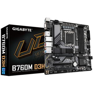 GIGABYTE B760M D3H Micro ATX Motherboard with 4 X DDR5 <strong>DIMM</strong> Sockets Support 14th 13th and 12th Gen Intel Core Series Processors - Product Image 1