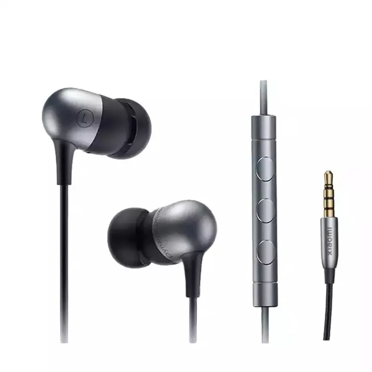 Xiaomi Capsule Headphone Pro 3.5Mm Headset Stereo In-Ear Asli dengan Mikrofon Earphone Kontrol Kawat untuk Film Musik Game