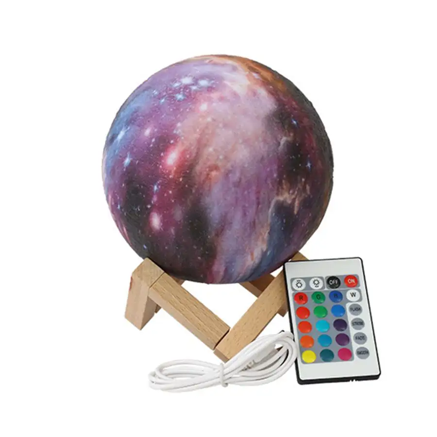 China best price home Decoration 3D moon lamp 16 colors changing USB Rechargeable led moon light