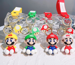 Porte-clés en silicone <span class=keywords><strong>Mario</strong></span> dessin animé, pendentif mignon pour <span class=keywords><strong>sac</strong></span> à <span class=keywords><strong>dos</strong></span> d'étudiant ou de couple, porte-clés créatif pour voiture, léger, sérigraphié - Product Image 3
