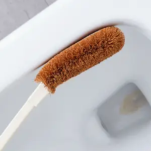 Toilet Brush Natural Coconut Fiber Brush Head And Long Handle For Bathroom